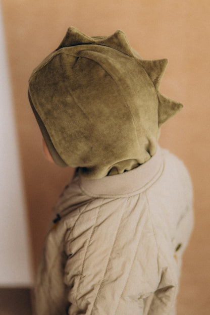 Balaclava dino - økologisk velour m/merinoullfôr