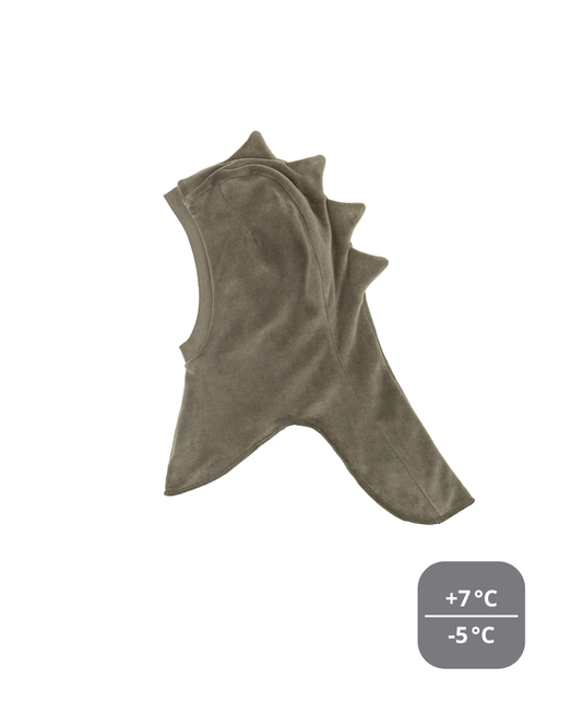 Balaclava dino - økologisk velour m/merinoullfôr